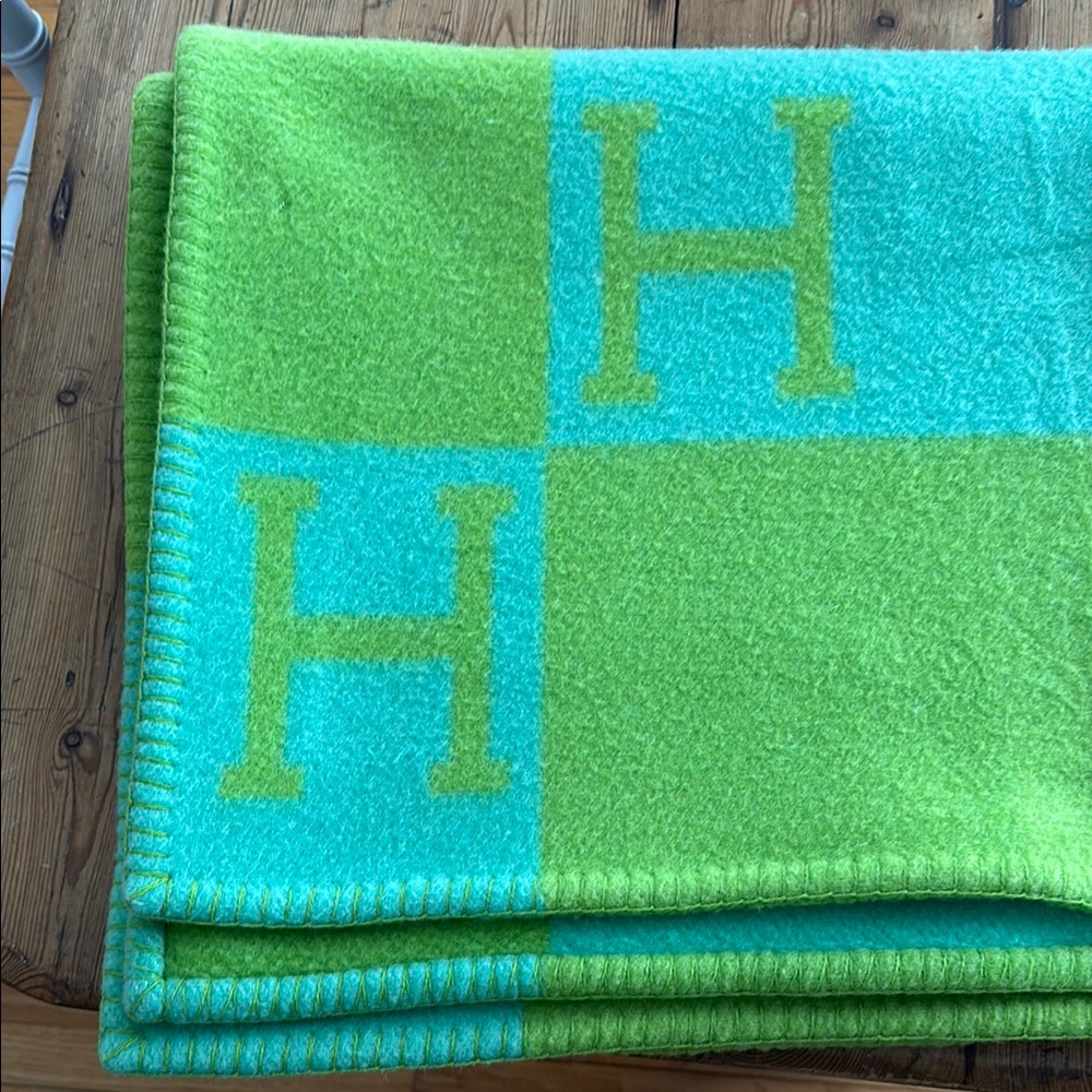 Hermes Green and Blue Avalon Throw Blanket